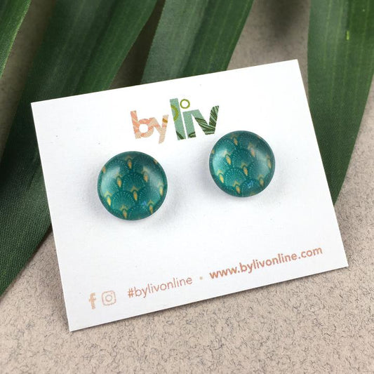 Majestic Jade Studs - Lulu & Daw - By Liv - by liv, earrings, jewellery - Lulu & Daw - Australian Fashion Boutique