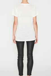 Linen V Neck Tee White - Lulu & Daw - Elka Collective - basics, Easter, linen, top, tops - Lulu & Daw - Australian Fashion Boutique