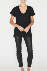 Linen V Neck Tee Black - Lulu & Daw - Elka Collective - basics, Easter, linen - Lulu & Daw - Australian Fashion Boutique