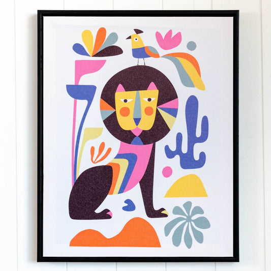 Lion Framed Canvas Wall Art by Rachel Lee - Lulu & Daw - Rayell - home, rayell - Lulu & Daw - Australian Fashion Boutique