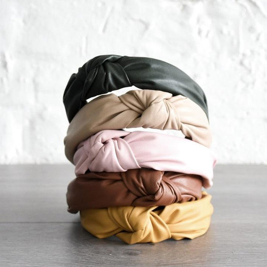 Leather Knot Headband - Lulu & Daw - Pink Nade - under100 - Lulu & Daw - Australian Fashion Boutique