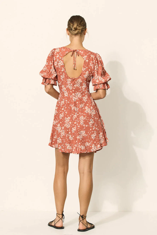 Maple Open Back Mini Dress - Rust Dusty - Lulu & Daw - Kivari - dress, kivari - Lulu & Daw - Australian Fashion Boutique