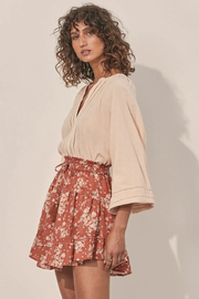 Maple Tiered Mini Skirt - Rust Dusty - Lulu & Daw -  - kivari, skirt - Lulu & Daw - Australian Fashion Boutique