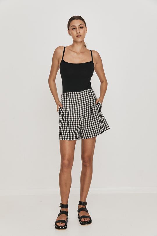 Rikki High Short - Black/White Check - Lulu & Daw - Saint Helena -  - Lulu & Daw - Australian Fashion Boutique