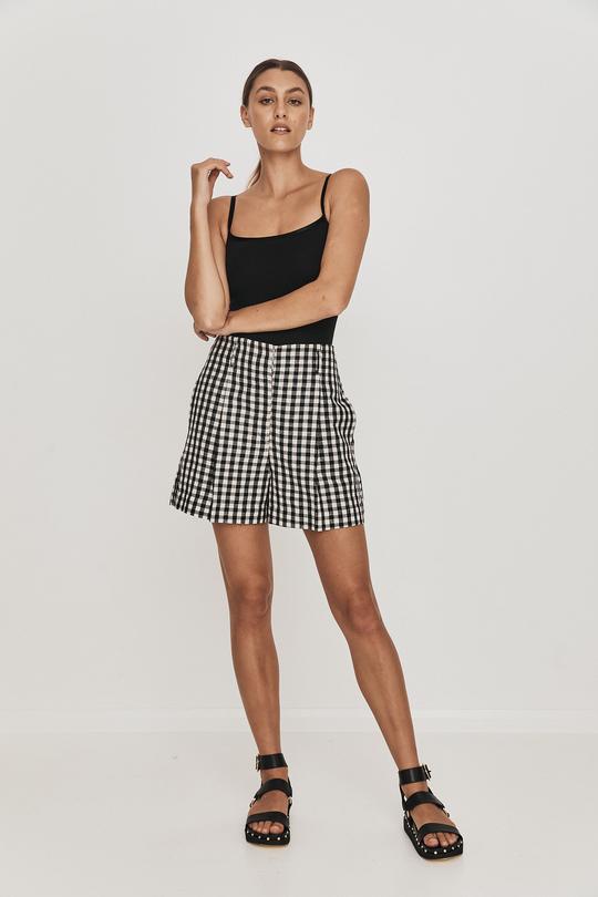 Rikki High Short - Black/White Check - Lulu & Daw - Saint Helena -  - Lulu & Daw - Australian Fashion Boutique