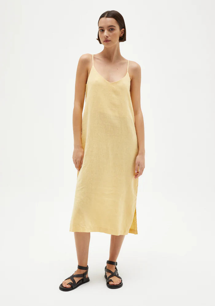 Linen Slip Dress - Butterscotch - Lulu & Daw - Assembly Label -  - Lulu & Daw - Australian Fashion Boutique