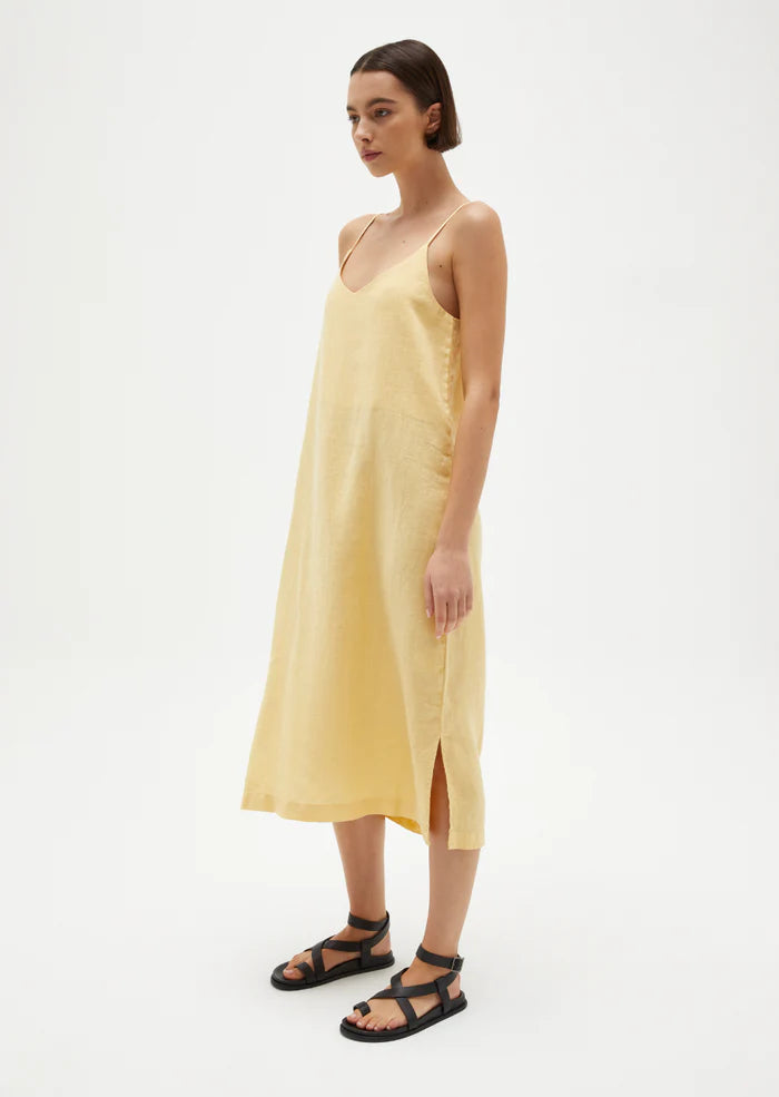 Linen Slip Dress - Butterscotch - Lulu & Daw - Assembly Label -  - Lulu & Daw - Australian Fashion Boutique