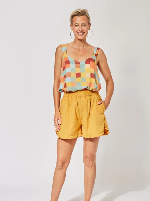 Salvador Frill Short - Sunflower - Lulu & Daw - Haven - ebb & ive - Lulu & Daw - Australian Fashion Boutique