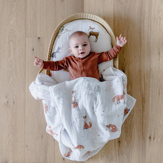 Fox Muslin Wrap - Lulu & Daw - Mister Fly - childrenswear, under100 - Lulu & Daw - Australian Fashion Boutique