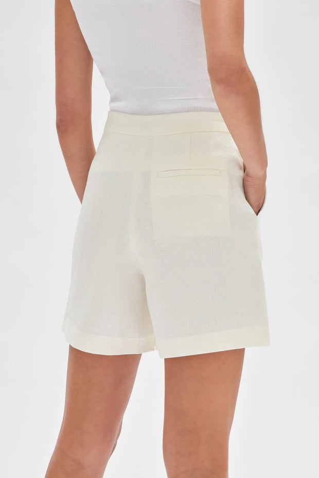 Leila Linen Short - Antique White - Lulu & Daw - Assembly Label - shorts - Lulu & Daw - Australian Fashion Boutique