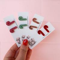 Candy Cane Studs - Lulu & Daw - Pink Nade - christmas, earring, earrings, jewellery - Lulu & Daw - Australian Fashion Boutique