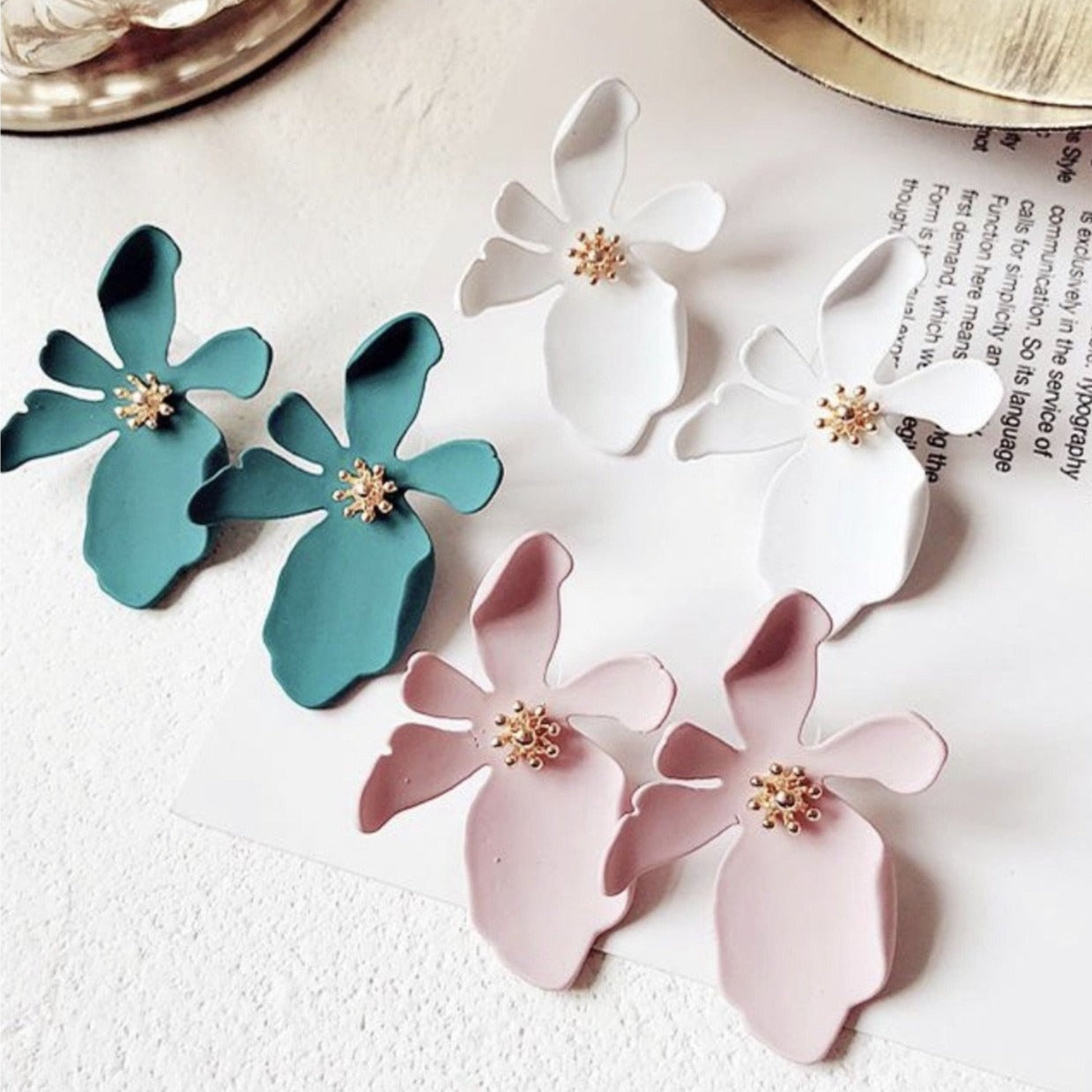 Alyssa Flower Earrings - Lulu & Daw - Little Bird Designs - earrings, jewellery, little bird designs - Lulu & Daw - Australian Fashion Boutique