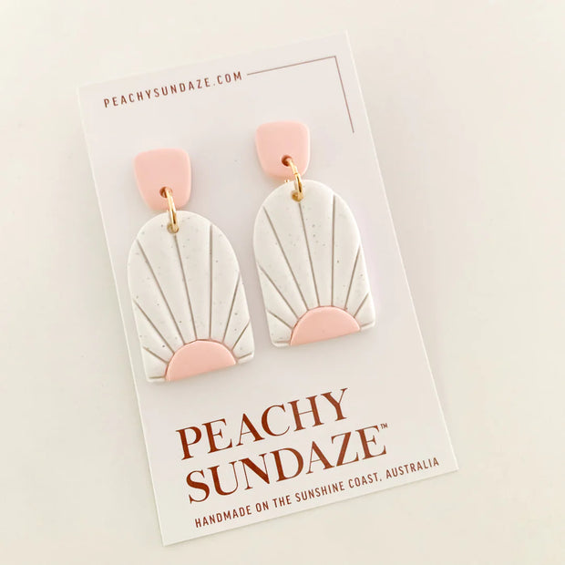 Sunrise - Speckle white & pink - Lulu & Daw - Peachy Sundaze - earings - Lulu & Daw - Australian Fashion Boutique