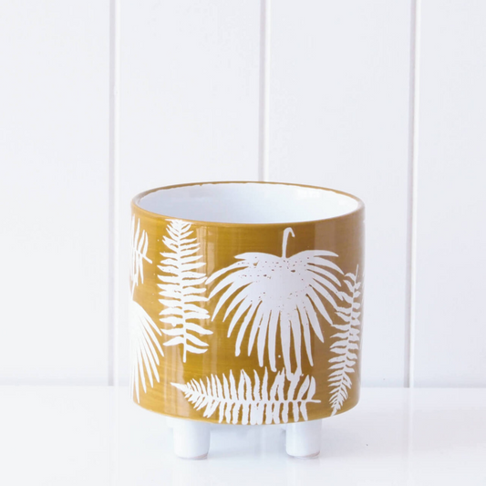 Palm Mustard Planter - HG146 - Lulu & Daw - Rayell - home, rayell - Lulu & Daw - Australian Fashion Boutique