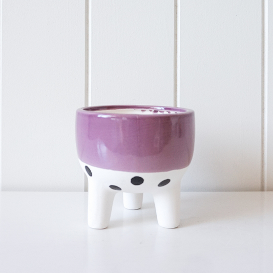 Mauve Band and Spots Planter - AC535 - Lulu & Daw - Rayell - home, rayell - Lulu & Daw - Australian Fashion Boutique