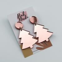 Christmas Tree Dangle Earrings - Lulu & Daw - Pink Nade - christmas, earring, earrings, jewellery - Lulu & Daw - Australian Fashion Boutique